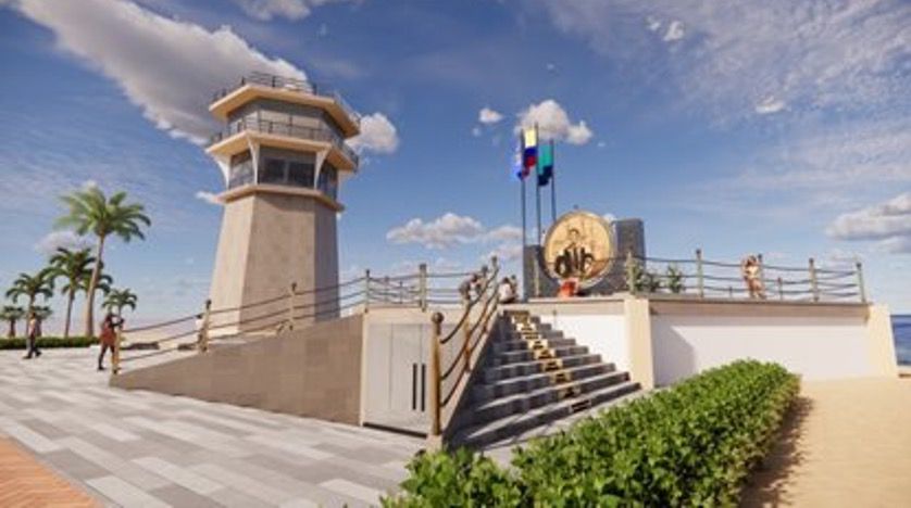 Faro y Mausoleo en el Malecón de Riohacha, La Guajira.